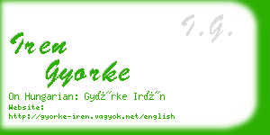 iren gyorke business card